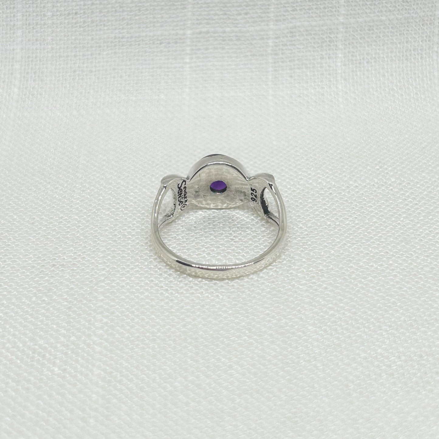 Sterling Silver Amethyst Triple Moon Ring