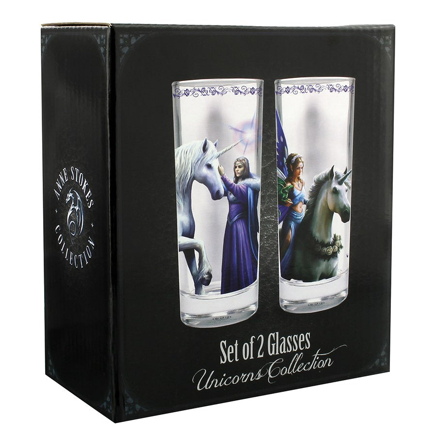 Anne Stokes Unicorns Glasses Set of 2