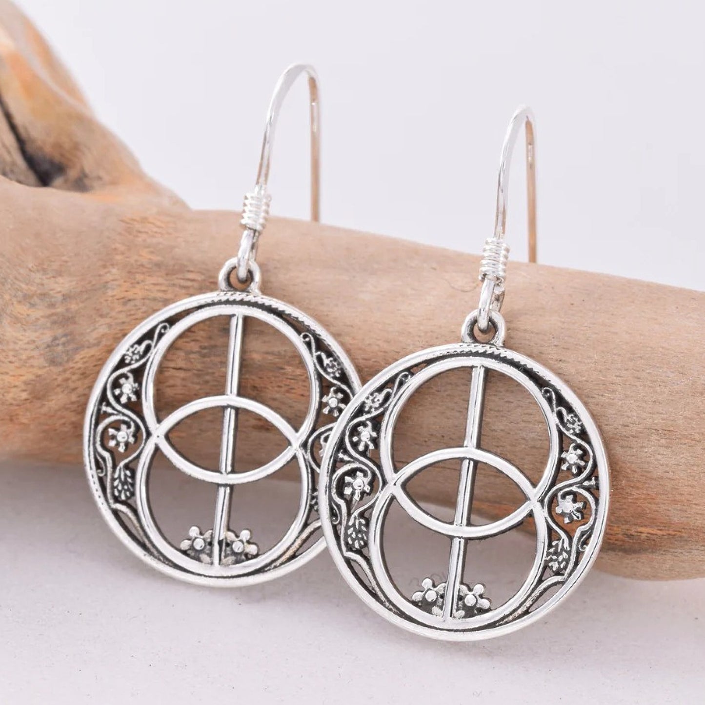Sterling Silver Chalice Well Drop Earrings