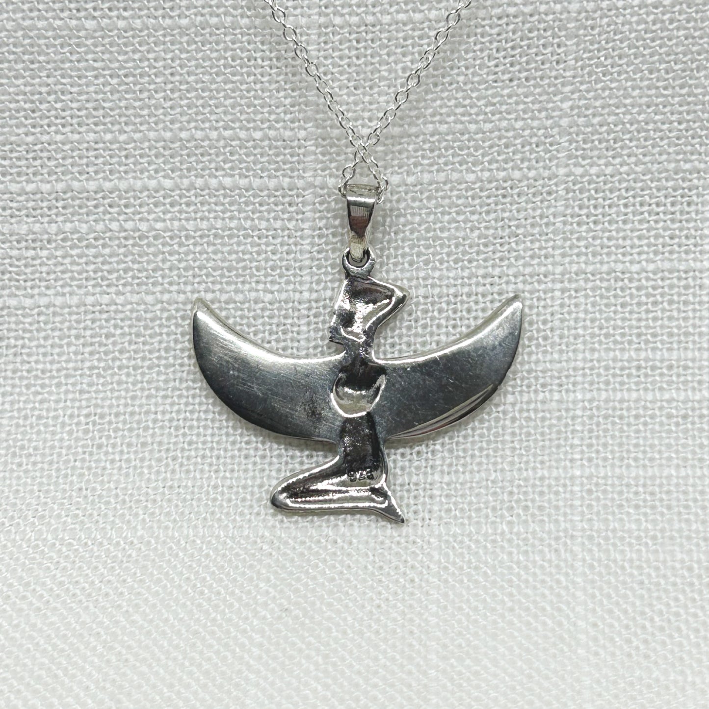 Sterling Silver Egyptian Winged Isis Necklace