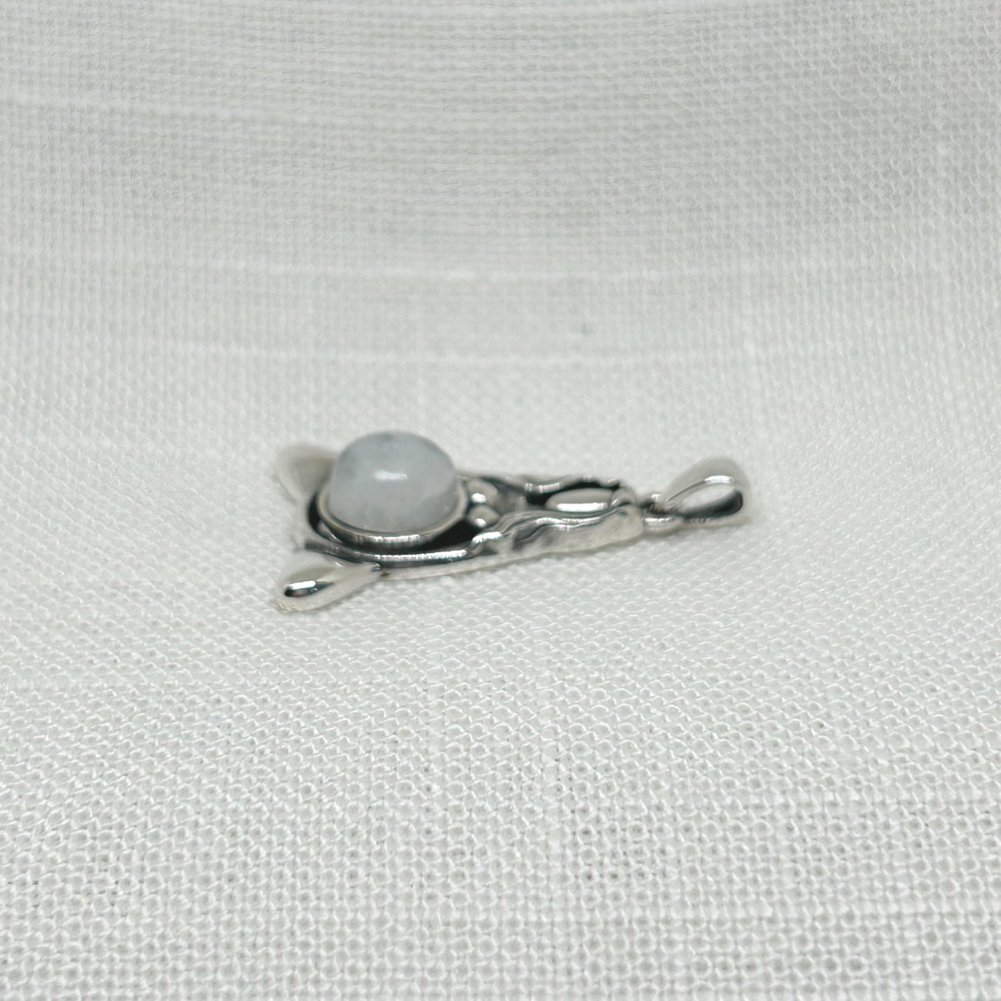 Sterling Silver Mother Earth Necklace with Rainbow Moonstone