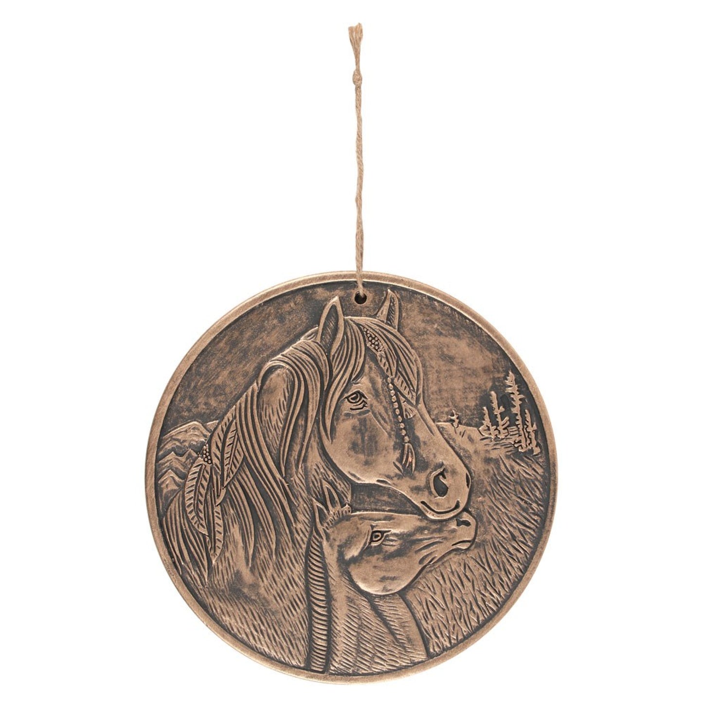 Bronze Terracotta Apache Plaque By Lisa Parker