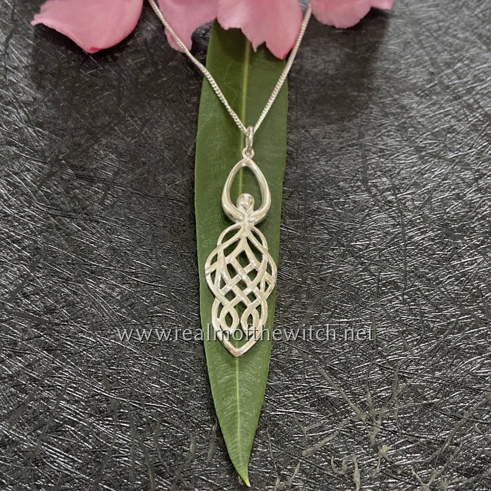 Sterling Silver Celtic Knot Goddess Necklace
