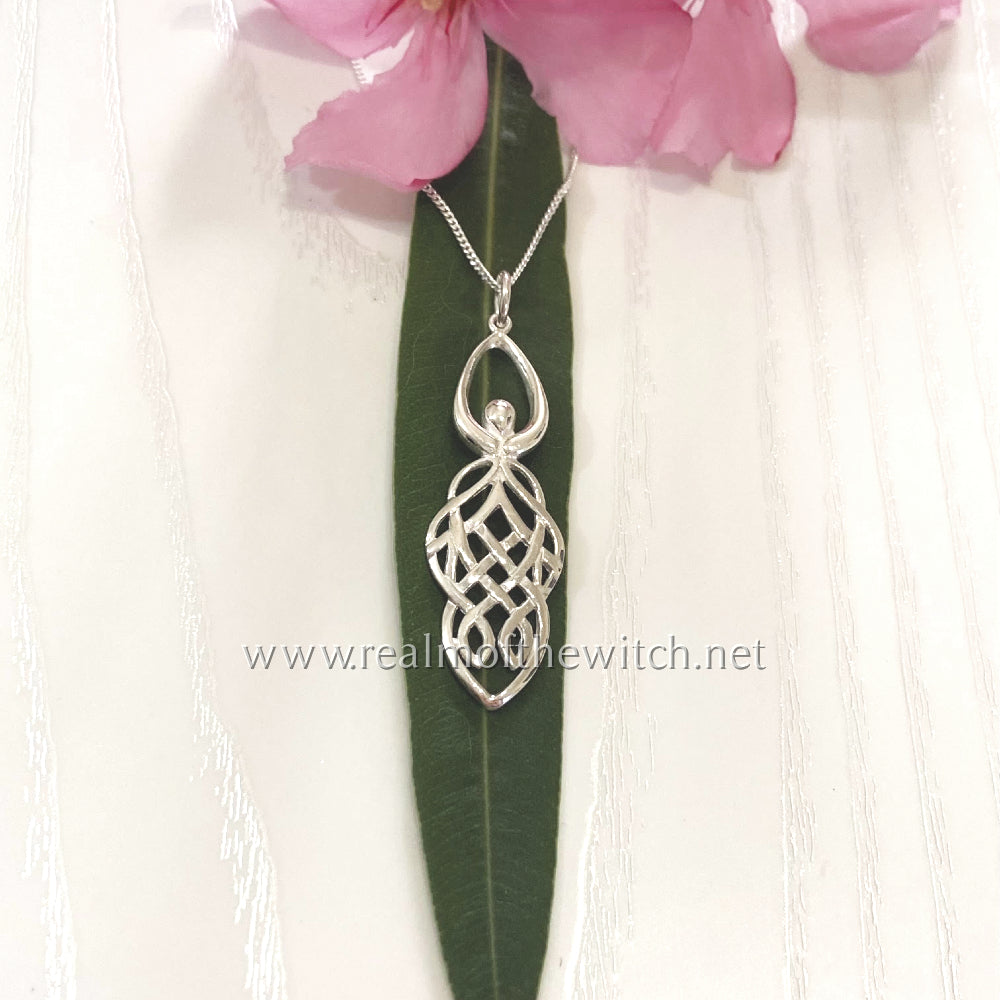 Sterling Silver Celtic Knot Goddess Necklace
