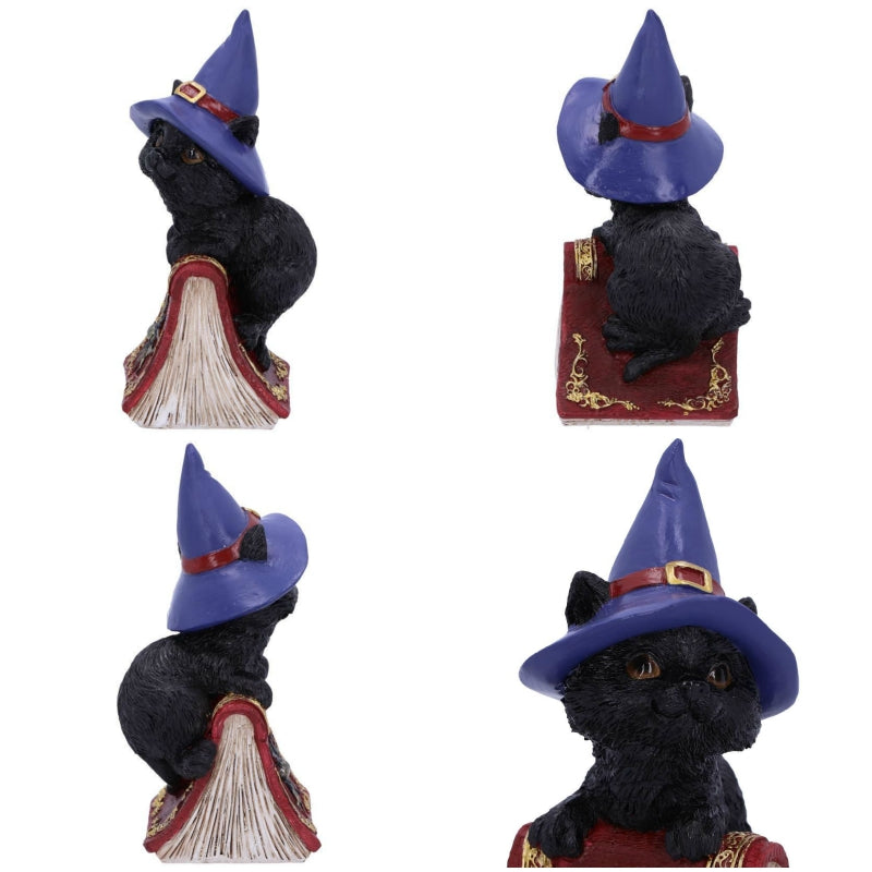 Hocus Small Witches Familiar Black Cat and Spellbook Figurine