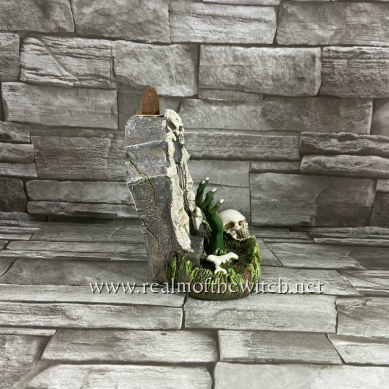 RIP Zombie Hand Tombstone Backflow Incense Burner