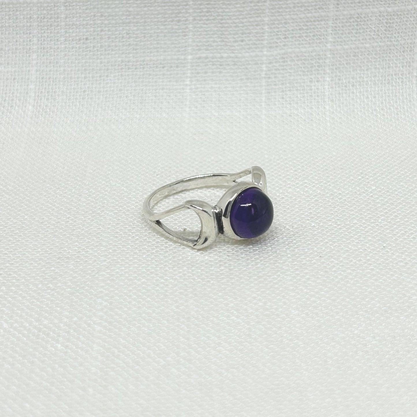 Sterling Silver Amethyst Triple Moon Ring