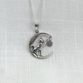 Sterling Silver Cat & Moon Necklace