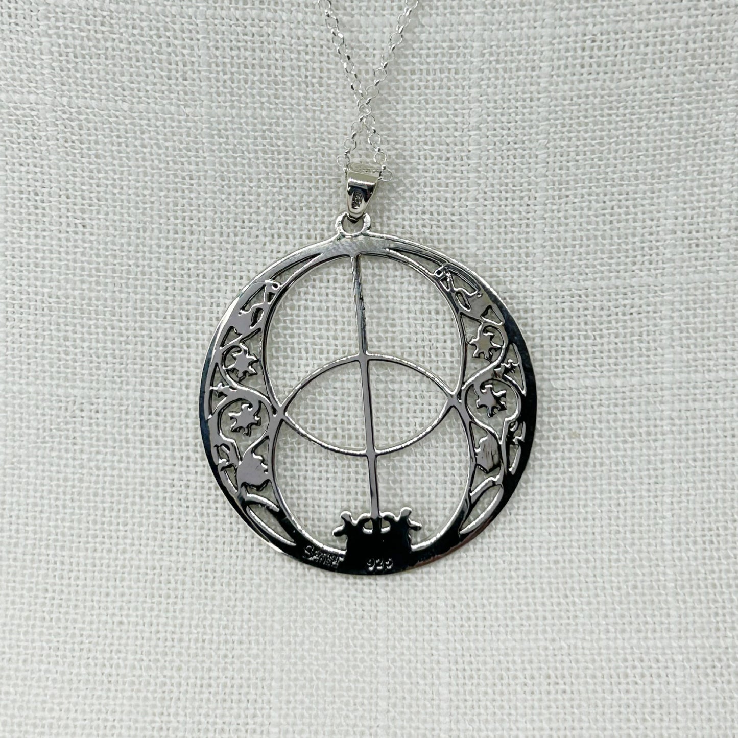 Sterling Silver Chalice Well Necklace Large