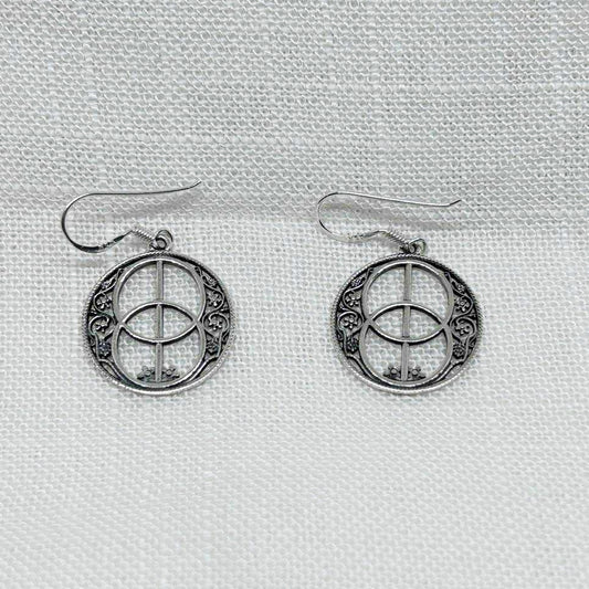 Sterling Silver Chalice Well Drop Earrings