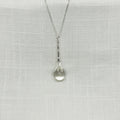 Sterling Silver Crystal Ball Wand Necklace