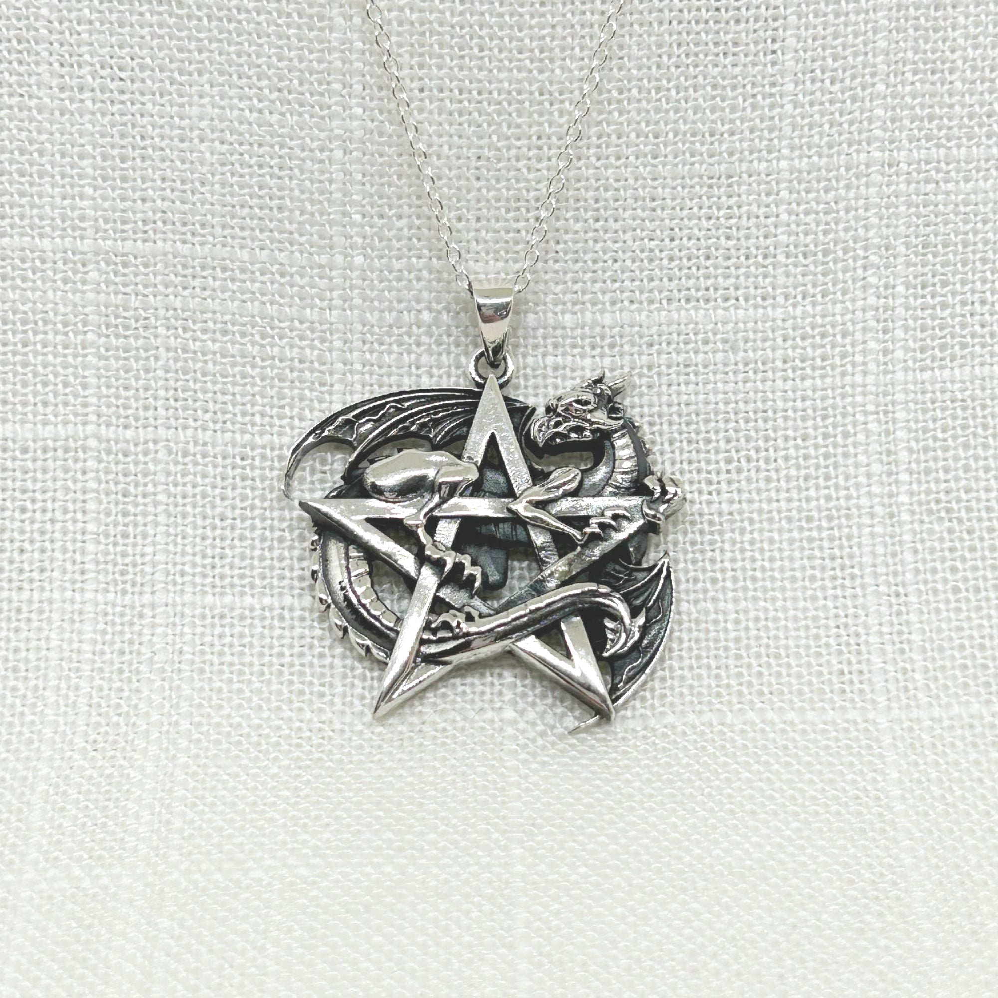 Sullery Stainless Steel Star Pentagram Necklace for Men Pentacle Pendant  with 24 Inch Wheat Chain