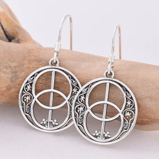 Sterling Silver Chalice Well Drop Earrings