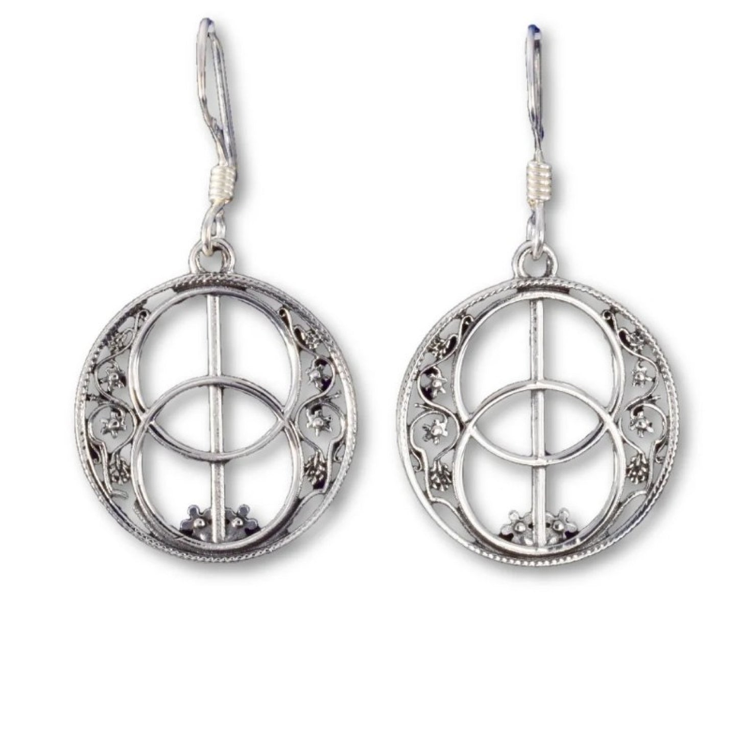 Sterling Silver Chalice Well Drop Earrings