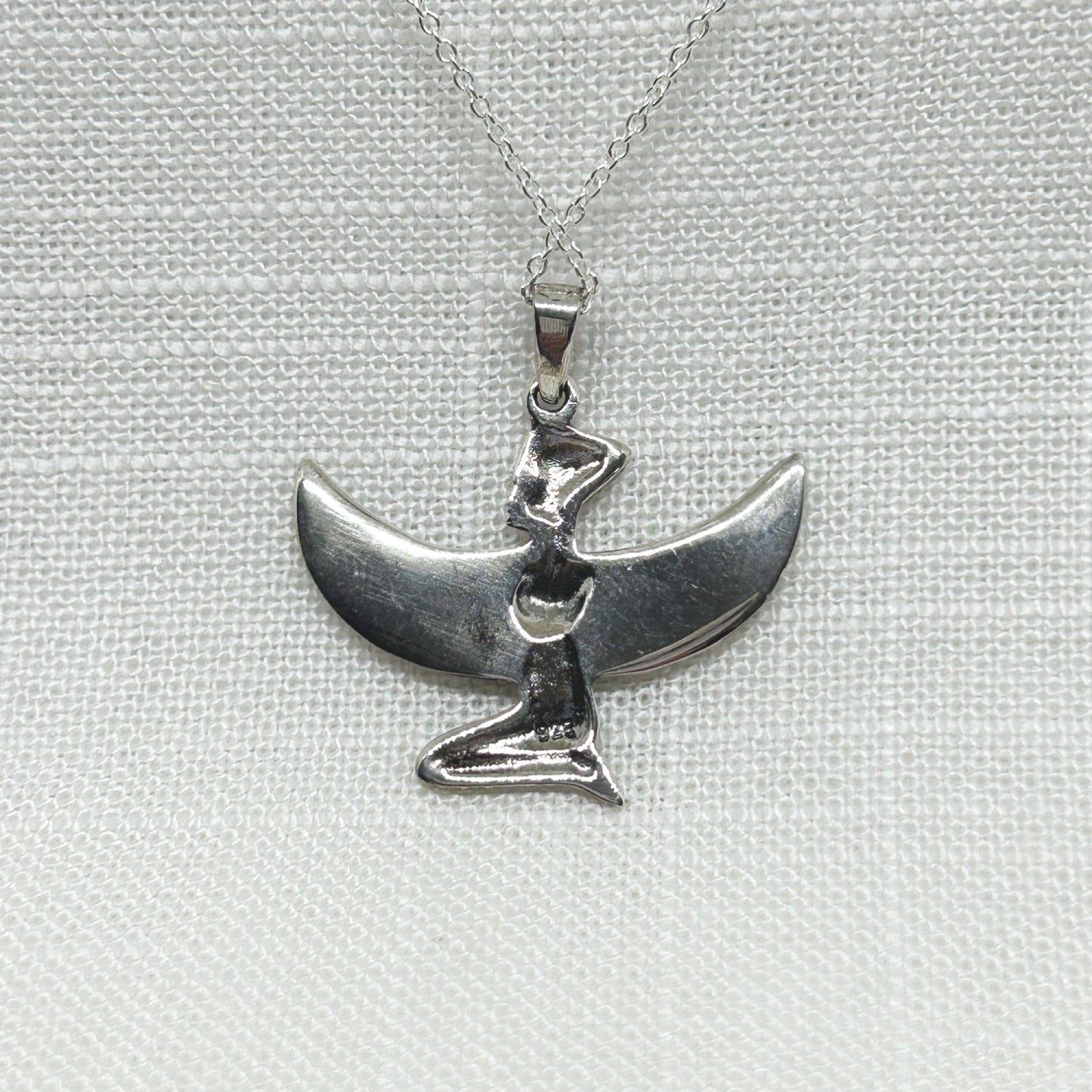 Sterling Silver Egyptian Winged Isis Necklace