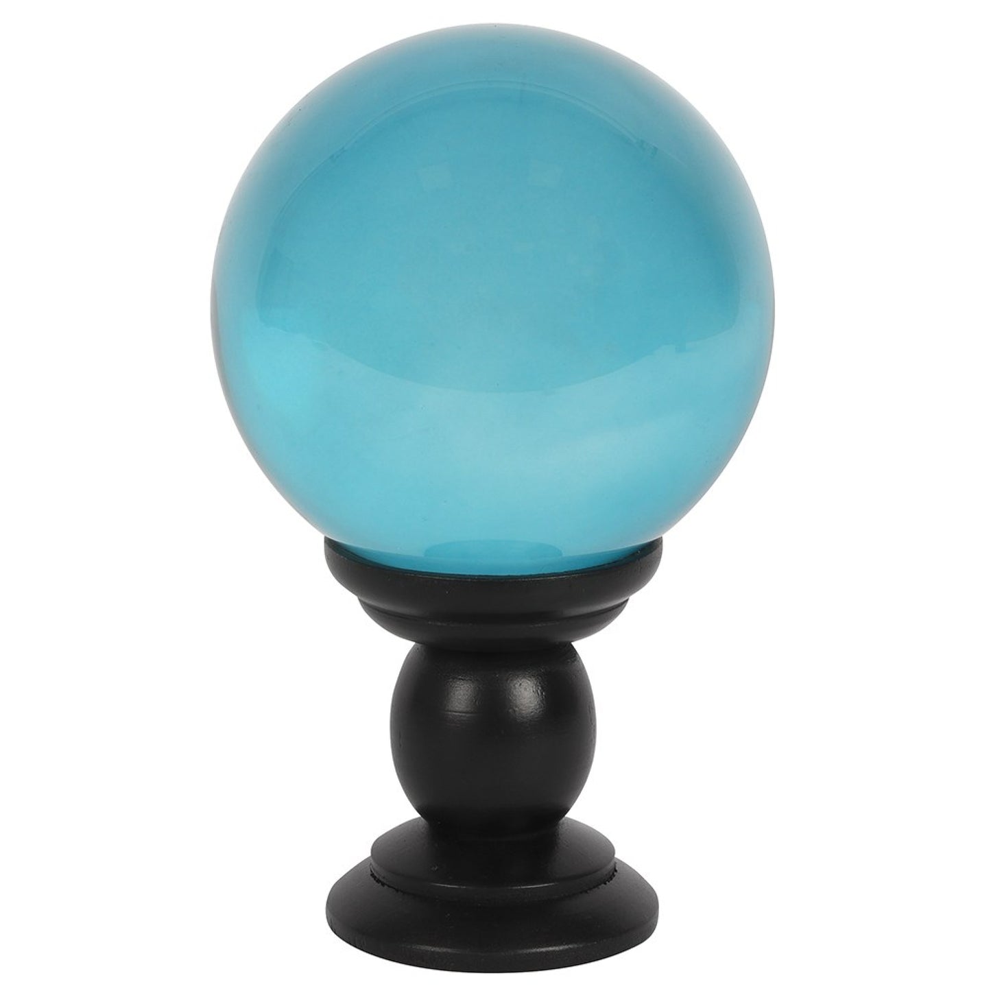Large Teal Glass Crystal Ball on Stand