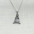 Sterling Silver Mother Earth Necklace with Rainbow Moonstone