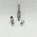 Sterling Silver Poison Locket 'Filigree Hearts With Garnet' Necklace