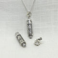 Sterling Silver Poison Locket 'Triquetra With Rainbow Moonstone' Necklace