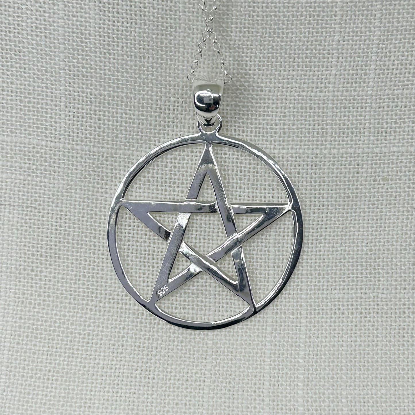 Sterling Silver Pentacle Necklace XL