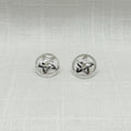 Sterling Silver Pentacle Stud Earrings