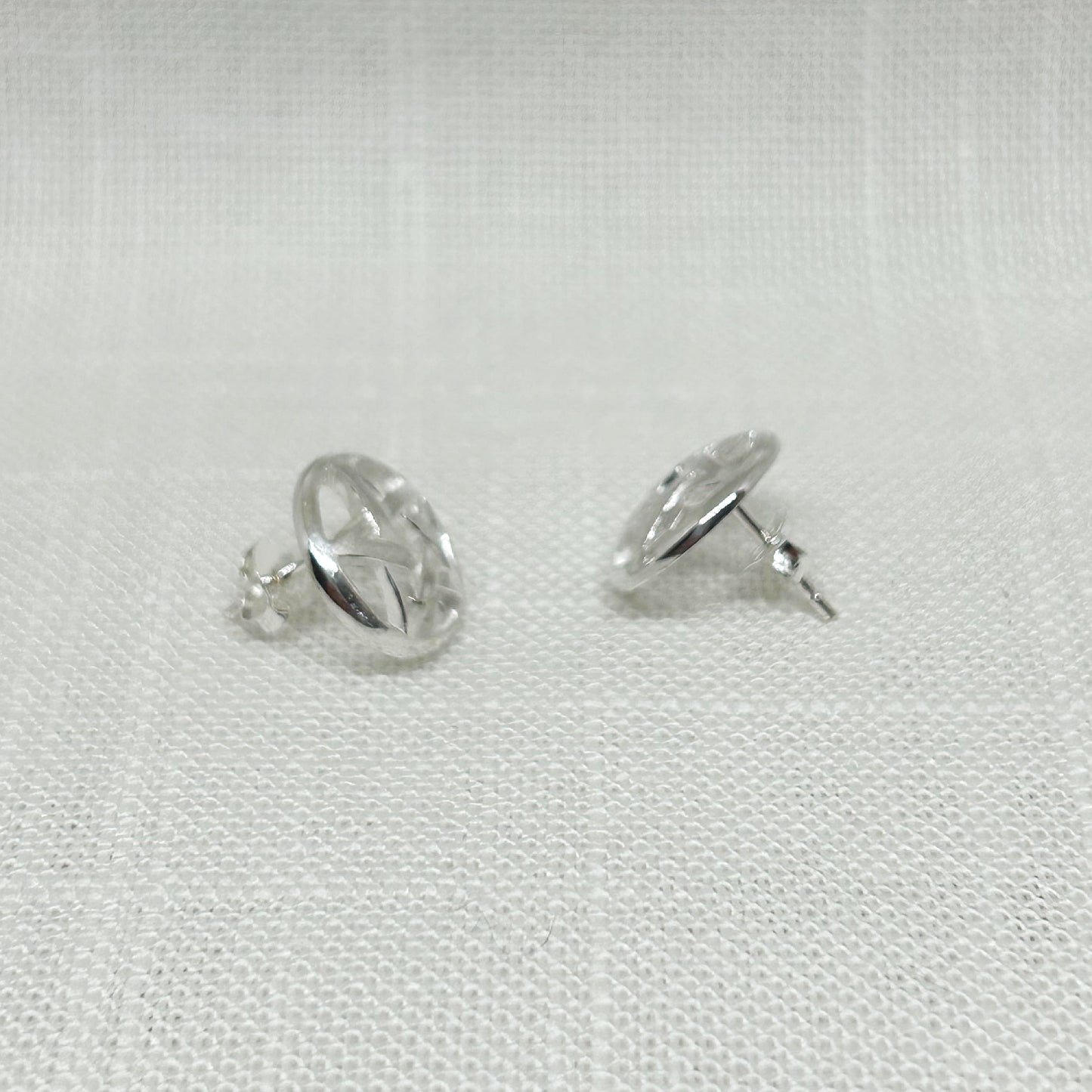 Sterling Silver Pentacle Stud Earrings