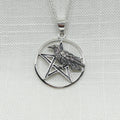 Sterling Silver Pentacle & Raven Necklace