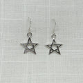Sterling Silver Pentagram Drop Earrings