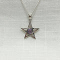 Sterling Silver Pentagram with Amethyst Necklace