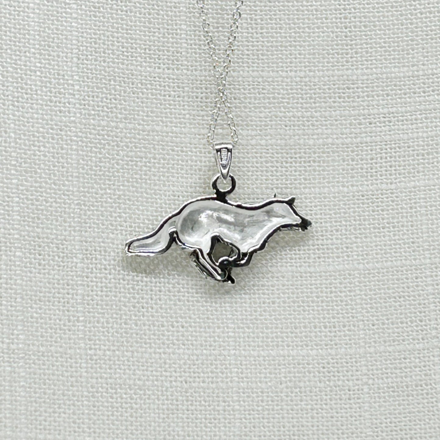 Sterling Silver Running Wolf Necklace
