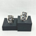 Sterling Silver Triple Rainbow Moonstone Ring