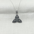 Sterling Silver Triquetra with Sun Moon and Stars Necklace