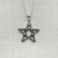 Sterling Silver Twig Pentagram Necklace
