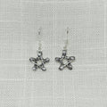 Sterling Silver Witches' Besom Broomstick Pentagram Drop Earrings