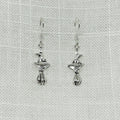 Sterling Silver Witches' Besom Broomstick & Hat Drop Earrings