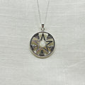 Sterling Silver Wolf Head Pentacle with Rainbow Moonstone Necklace