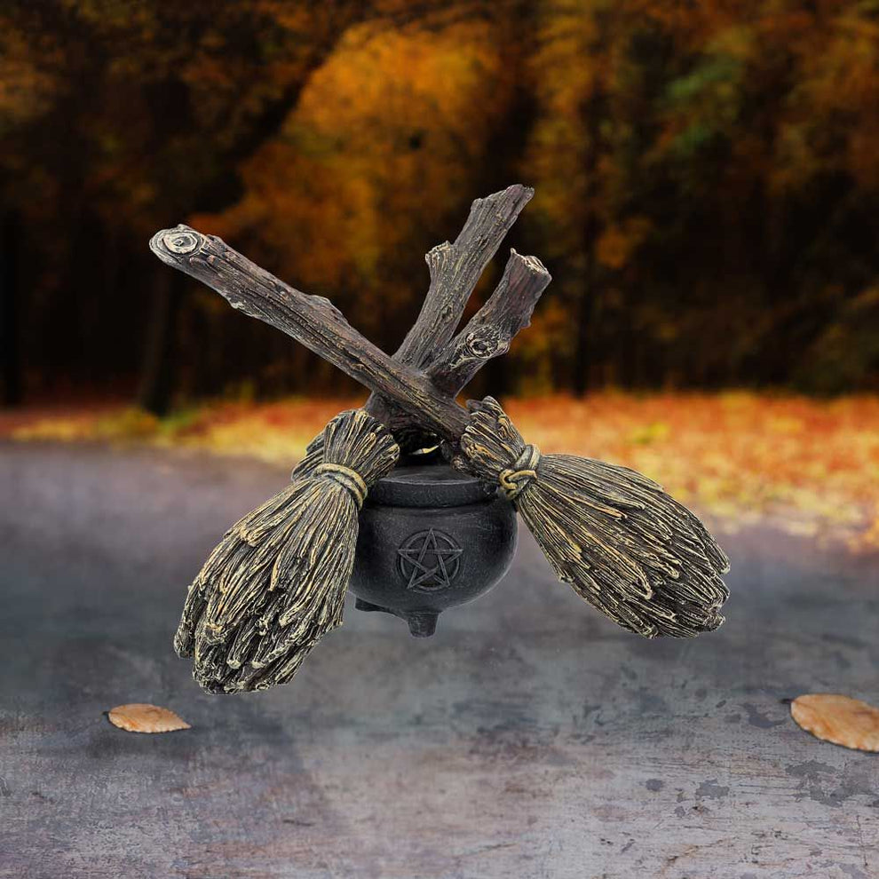 Triple Broomstick Witchcraft Tealight Holder