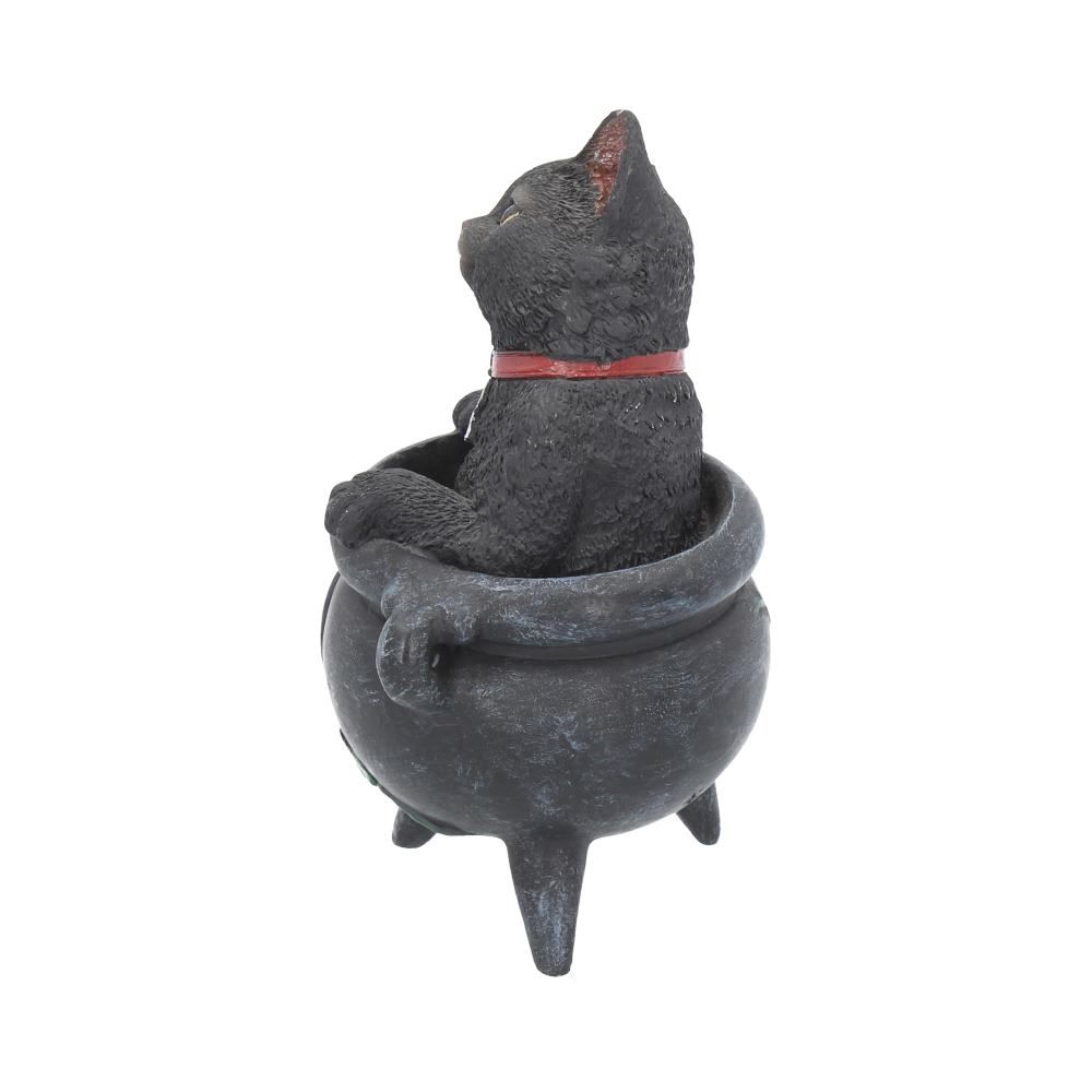 Smudge Black Cat Cauldron Figurine