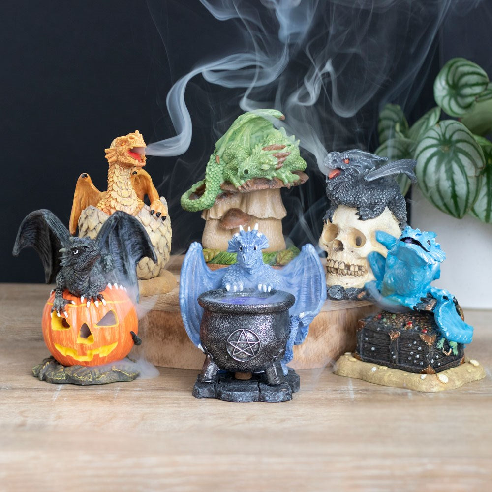 Yellow Hatching Dragon Incense Cone Burner by Anne Stokes