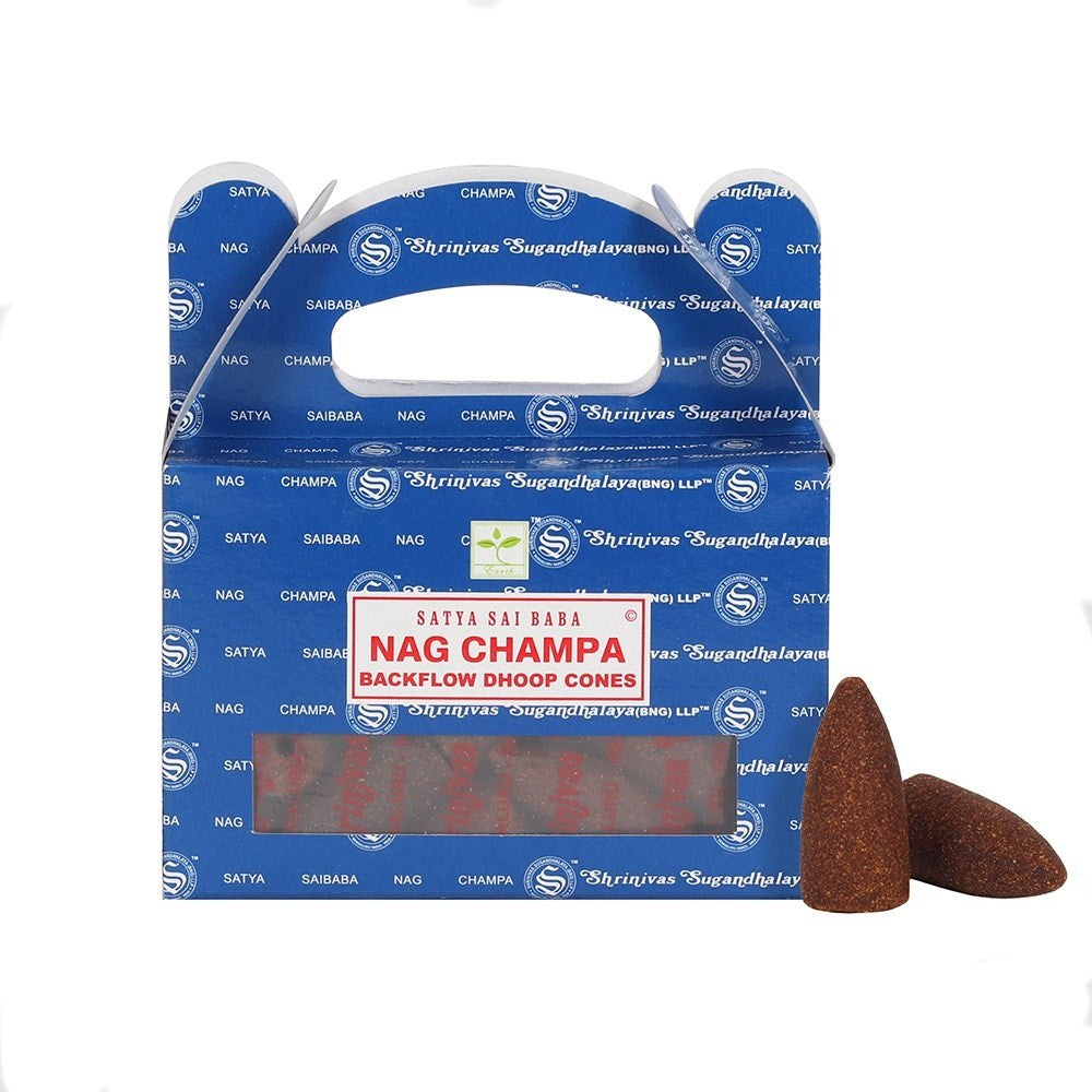 Each box contains 24 pieces of beautifully scented Nag Champa backflow incense cones developed by Satya. The cones are crafted using the highest quality ingredients to offer long lasting fragrance. Use these cones with a backflow incense burner to create stunning smoke displays.