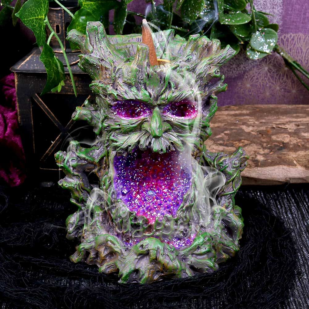 This adorable ENT Backflow Incense Burner with LED lights can bring you the scent of spring, no matter where you are. His beautiful eyes stand out against their moss-covered bark. Glistening in purples and pinks, its opened mouth features the same crystal effect. Cast in high-quality resin before being carefully hand-painted. 