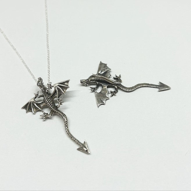 Sterling Silver Dragon Necklace