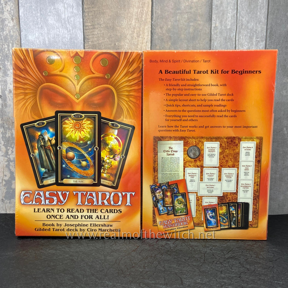 Created especially for beginners, the Easy Tarot kit is the easiest way to learn to read Tarot cards. In the Easy Tarot Handbook, author Josephine Ellershaw shares tips, shortcuts, and time-saving techniques gained from more than thirty years of experience reading tarot cards. Using the beautiful Gilded Tarot deck, you'll learn how the seventy-eight cards link to one another and provide insight as their unique energies merge in the Cross of Truth, the Celtic Cross, and other spreads. 
