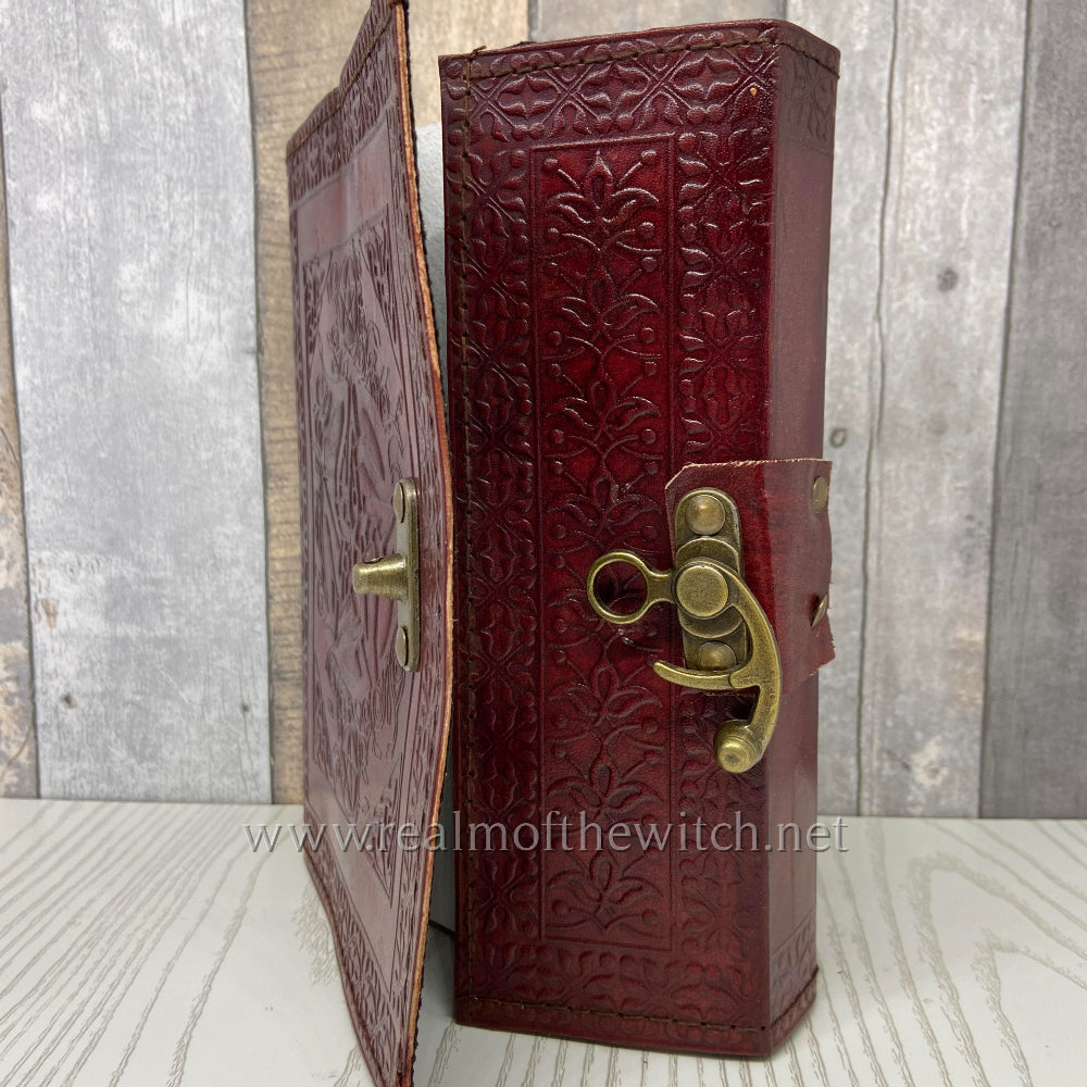 Leather Embossed Book of Shadows or Grimoire with Pentagram