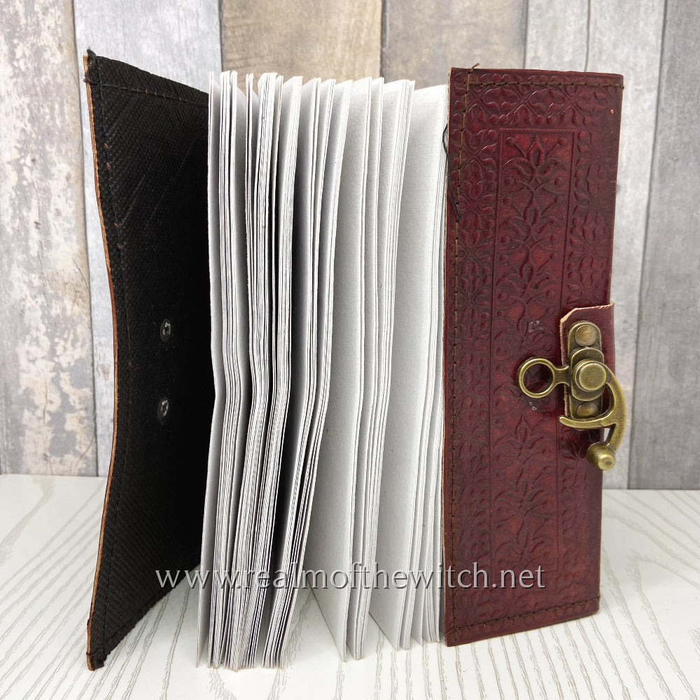 Leather Embossed Book of Shadows or Grimoire with Pentagram