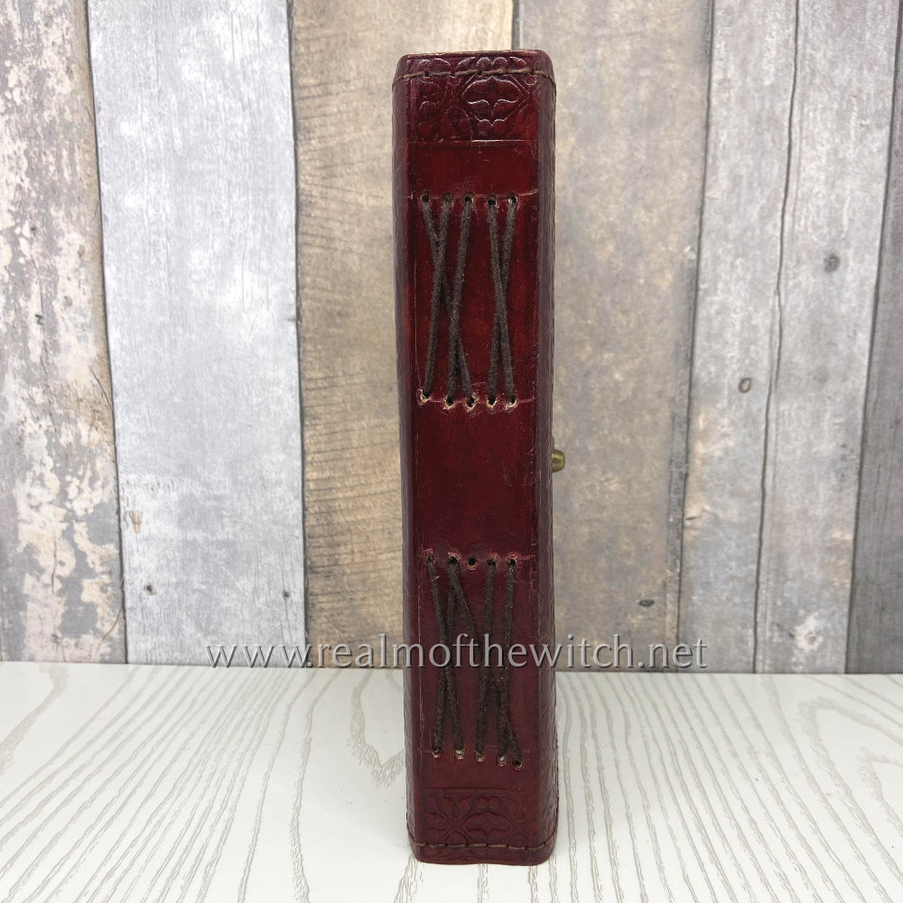 Leather Embossed Book of Shadows or Grimoire with Pentagram