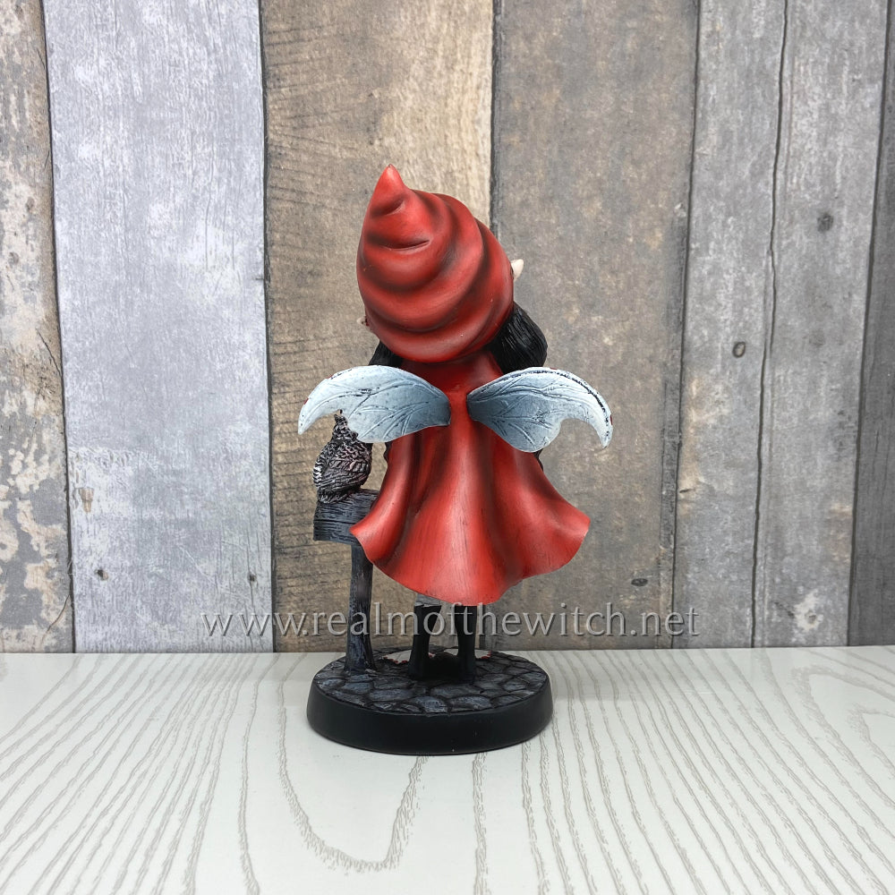 Missing You Red Hooded Fairy with Mailbox Figurine