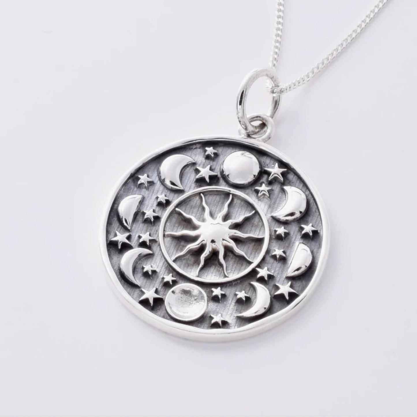 Sterling Silver Moon Phase Necklace