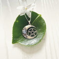 Sterling Silver Moon & Pentacle with Rainbow Moonstone Necklace