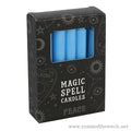 Pack of 12 Light Blue 'Peace' Spell Candles